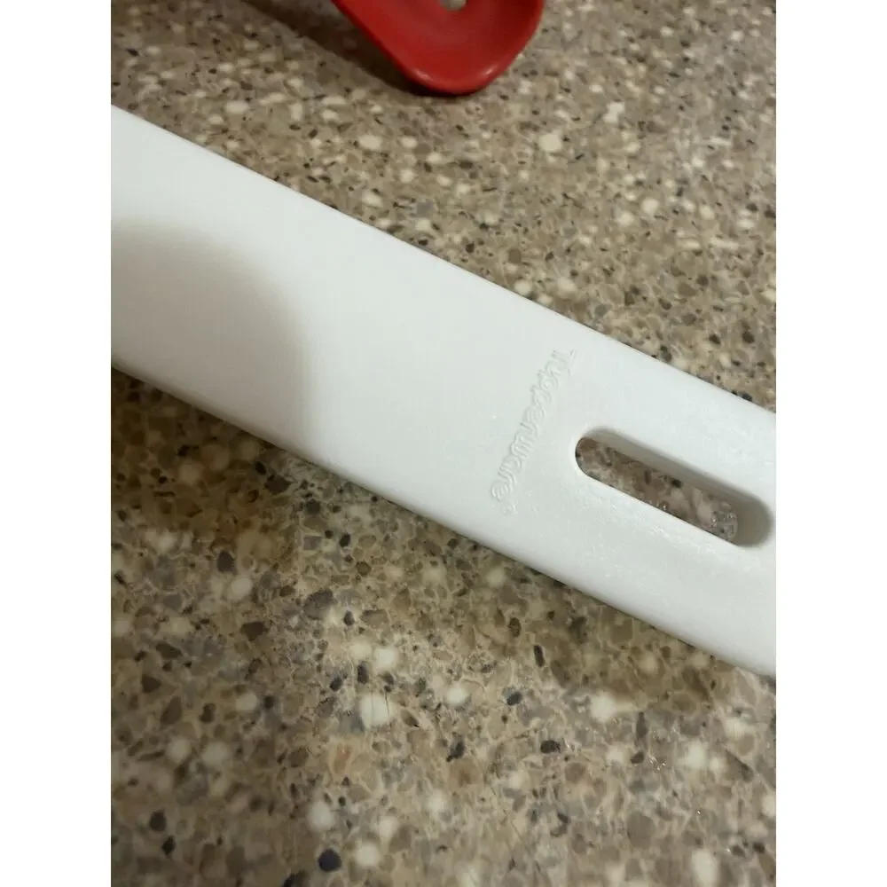 Tupperware Double Colander Strainer 2 Quart Red & White Pasta Spaghetti